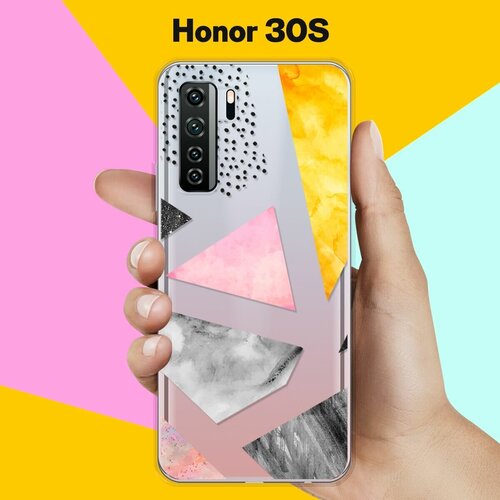 силиконовый чехол мраморные треугольники на honor 30s Силиконовый чехол Мраморные треугольники на Honor 30s