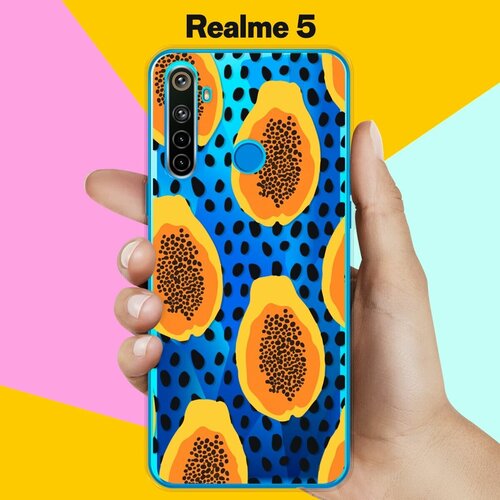 Силиконовый чехол на realme 5 Оранжевый узор / для Реалми 5 силиконовый чехол на realme 5 узор 13 для реалми 5