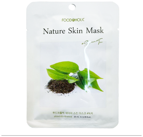 BELOVE FOOD@HOLIC NATURE SKIN MASK GREEN TEA Тканевая маска для лица с экстрактом Зеленого Чая