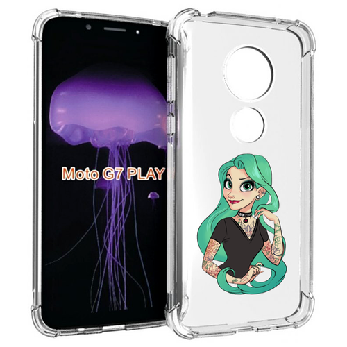 Чехол MyPads рапунцель-в-тату женский для Motorola Moto G7 Play задняя-панель-накладка-бампер