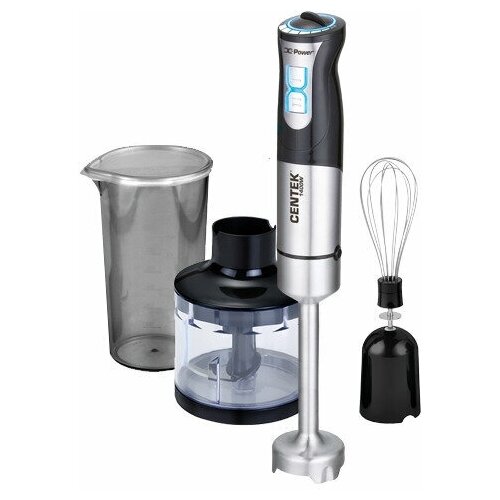 Блендер Centek CT-1342 чернсталь1400Вт 2 скорости плавный регулятор чоппер 500мл стакан 600мл 576700₽