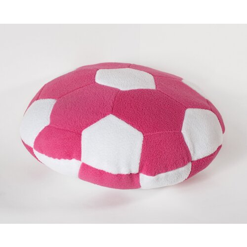 Подушка декоративная круглая цвет розовый, белый диаметр 30 см.