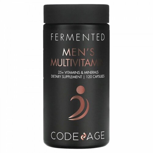 Codeage, Fermented, Men&#x27; s Multivitamin, 25+ Vitamins, Minerals, 120 Capsules