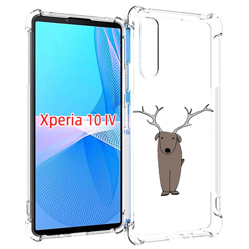 Чехол MyPads Собака олень для Sony Xperia 10 IV (10-4) задняя-панель-накладка-бампер