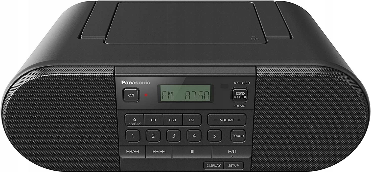 Аудиомагнитола Panasonic RX-D550E-K черный 20Вт CD CDRW MP3 FMdig USB BT