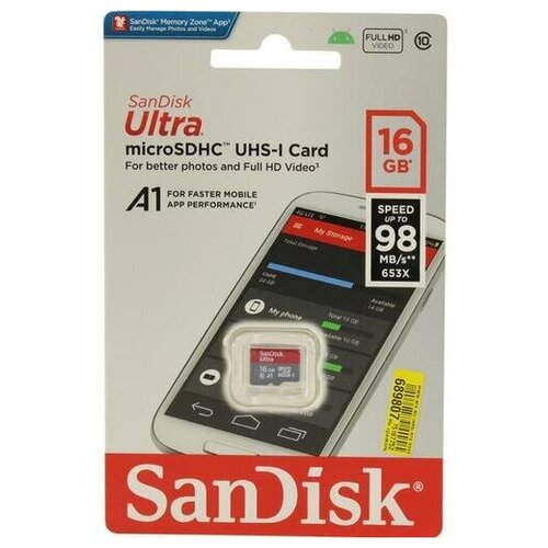 SD карта Sandisk Ultra SDSQUAR-016G-GN6MN