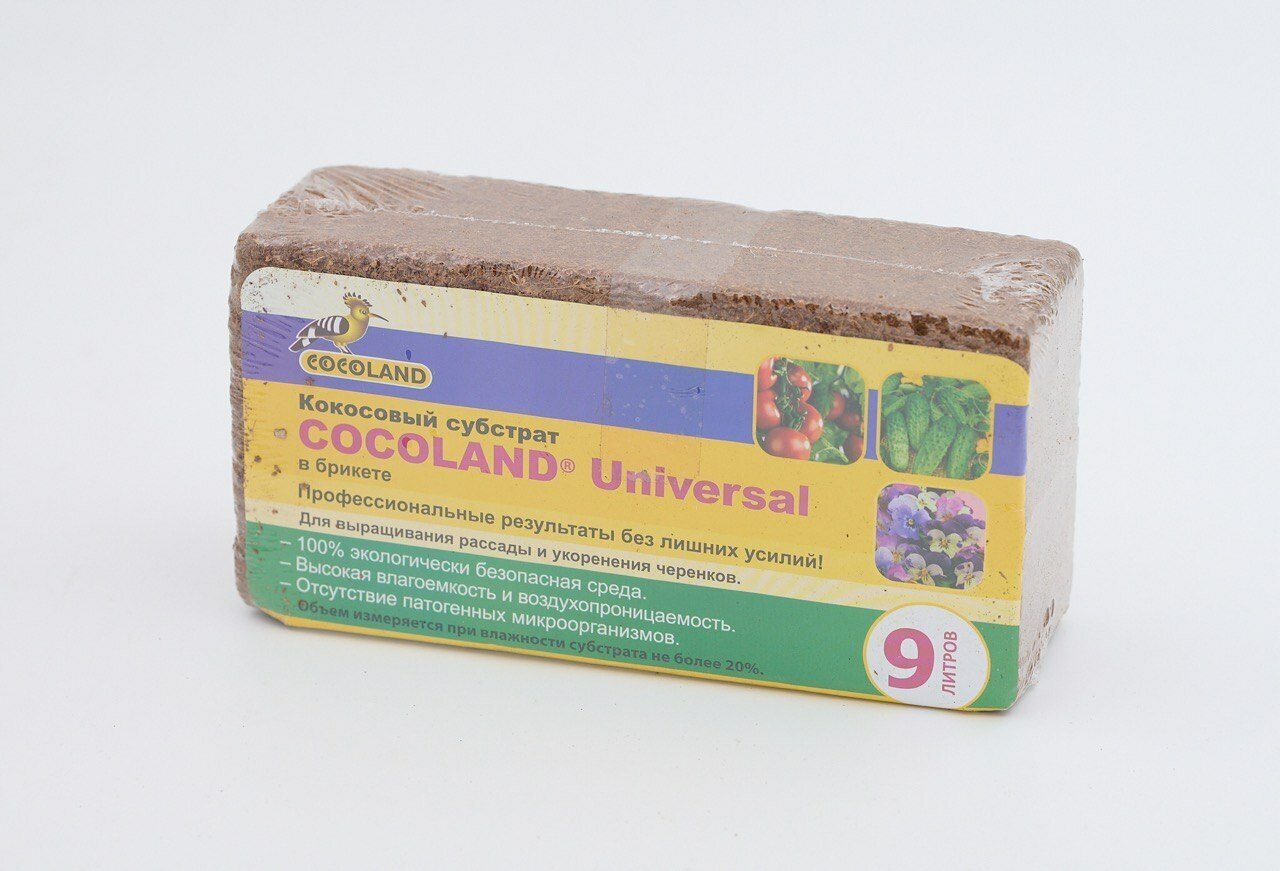 Субстрат кокосовый Cocoland Universal /брикет/ 9 л. - фотография № 2