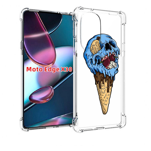 Чехол MyPads мороженное череп для Motorola Moto Edge X30 задняя-панель-накладка-бампер