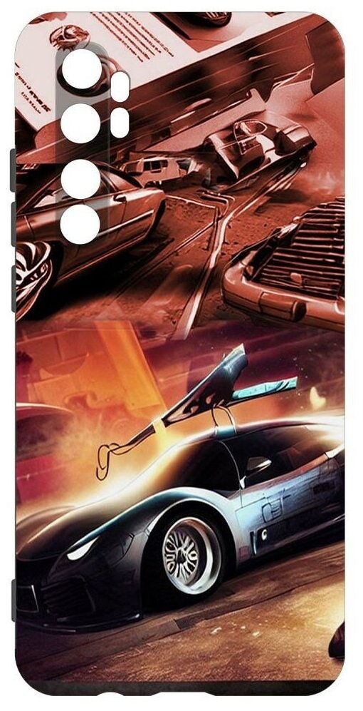 Чехол-накладка Krutoff Soft Case Автодинамика для Xiaomi Mi Note 10 Lite черный