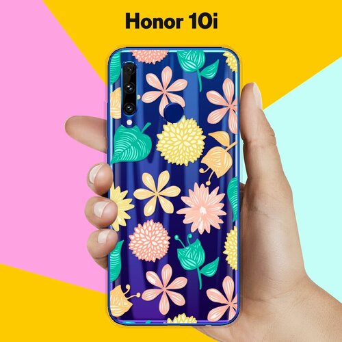 Силиконовый чехол на Honor 10i Узор из цветов / для Хонор 10 Ай силиконовый чехол узор из цветов на honor 10i