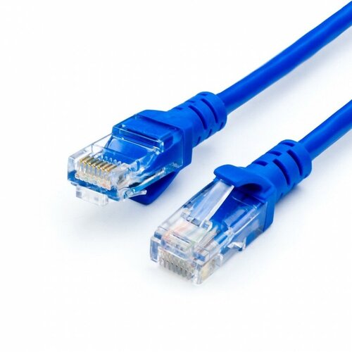 патч корд atcom ат9163 патч корд литой utp rj45 cat 5e 5 м синий 10 Сетевой кабель ATcom RJ45 cat.5e UTP 30m Blue АТ9173