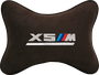 Подушка на подголовник алькантара Coffee с логотипом автомобиля BMW X5M COMPETITION
