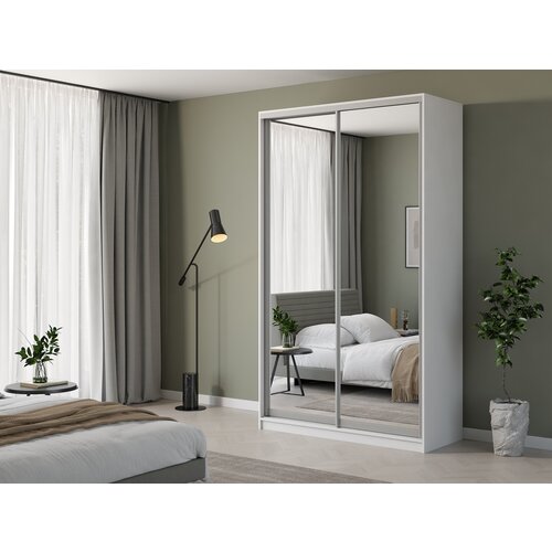 Шкаф купе Матэрна белый зеркальный 110х45х240 см