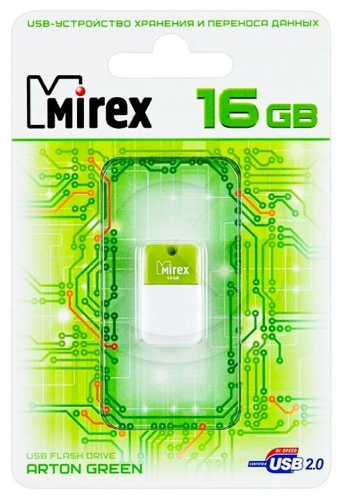 Флеш накопитель 32GB Mirex Arton, USB 2.0, Зеленый - фото №4