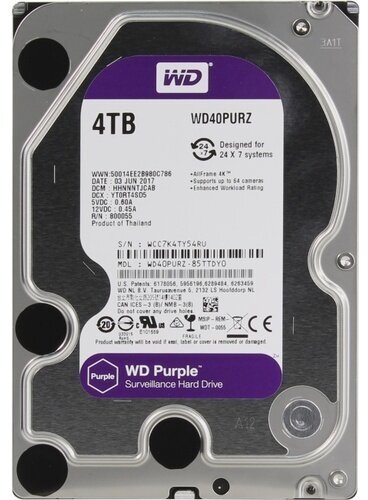 Жесткий диск Western digital Purple 4 Тб WD40PURZ