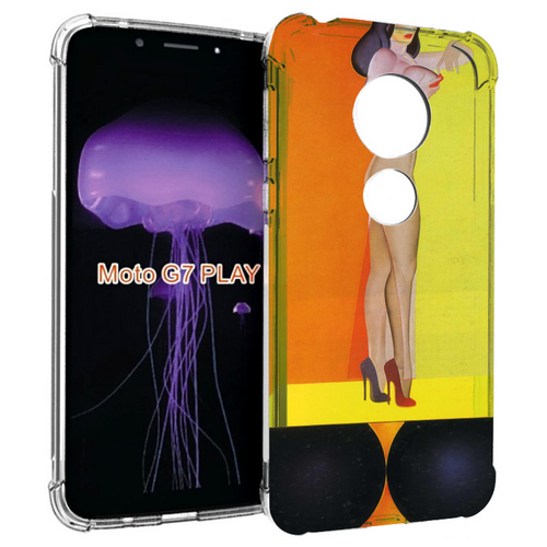 Чехол MyPads девушка на шарах женский для Motorola Moto G7 Play задняя-панель-накладка-бампер