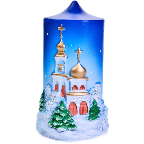Набор свечей HomeDekor рождественская ночь малая синий/белый 3 часов круглая 11 см набор