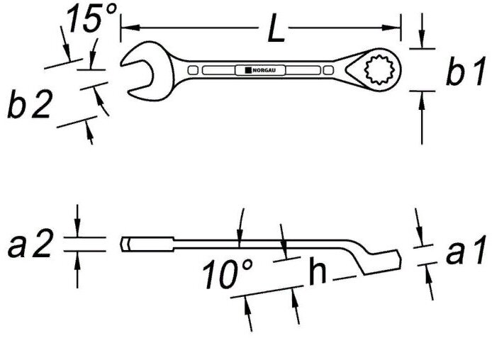 Комбинированный ключ NORGAU - фото №5
