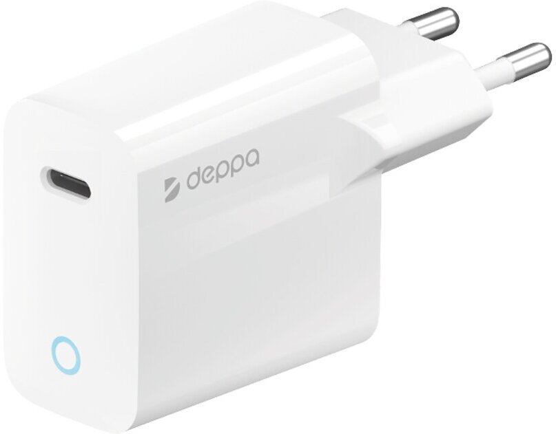 Сетевое зарядное устройство USB Type-C, Power Delivery, 20Вт, белый, Deppa, крафт, Deppa 11424-OZ