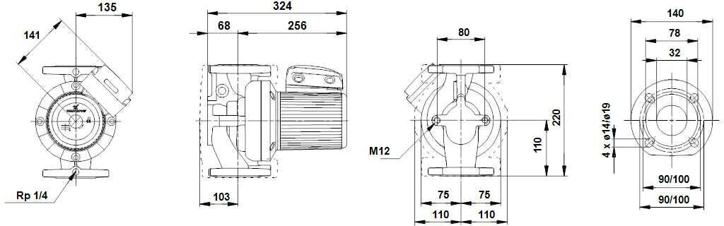 Насос циркуляционный UPS32-120 F B 3x400-415V PN6/10 | код. 96401846 | Grundfos ( 1шт. ) - фотография № 3