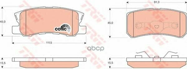 Gdb3247_=803 02=Fdb1604 ! Колодки Дисковые З Mitsubishi Pajero/Montero 1.8Gdi/3.2Di/3.5Gdi 99> TRW арт. GDB3247