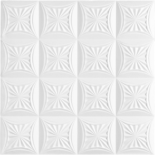 Плитка потолочная бесшовная полистирол белая Формат Сириус 50 x 50 см 2 м²