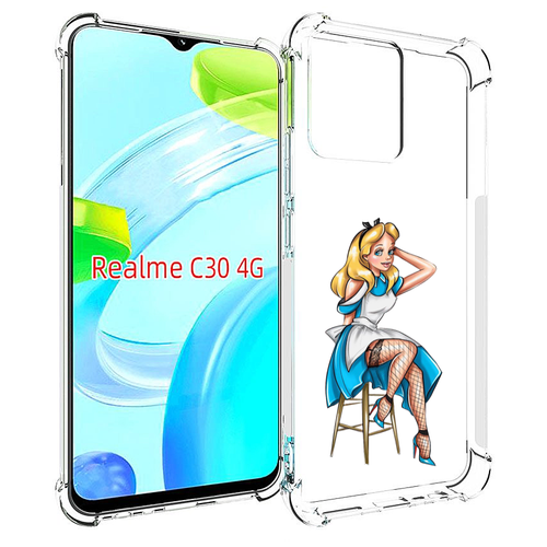 Чехол MyPads девушка-в-чулках женский для Realme C30 4G / Narzo 50i Prime задняя-панель-накладка-бампер чехол mypads девушка в граффити женский для realme c30 4g narzo 50i prime задняя панель накладка бампер