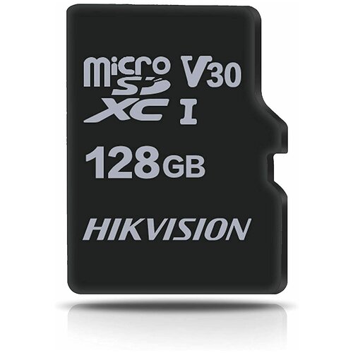 Карта памяти Hikvision microSDXC 128 ГБ Class 10, V30, UHS-I U1, R/W 92/10 МБ/с, 1 шт., черный карта памяти microsdxc v30 hikvision c1 256 гб 92 мб с class 10 hs tf c1 std 256g adapter 1 шт