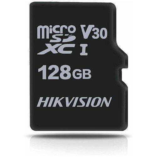 Карта памяти Hikvision microSDXC 128 ГБ Class 10, V30, UHS-I U1, R/W 92/10 МБ/с, 1 шт., черный