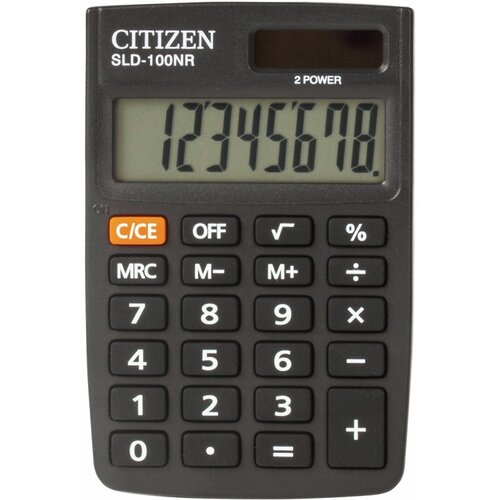 Калькулятор карманный CITIZEN SLD-100NR (90х60 мм), 8 разрядов, двойное питание