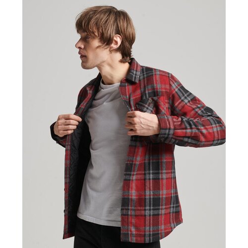 Рубашка Superdry MERCHANT QUILTED OVERSHIRT, Пол Мужской, Цвет Merchant Check Red, Размер S