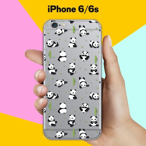 Силиконовый чехол Панды на Apple iPhone 6/6s силиконовый чехол панды на apple iphone 11 pro