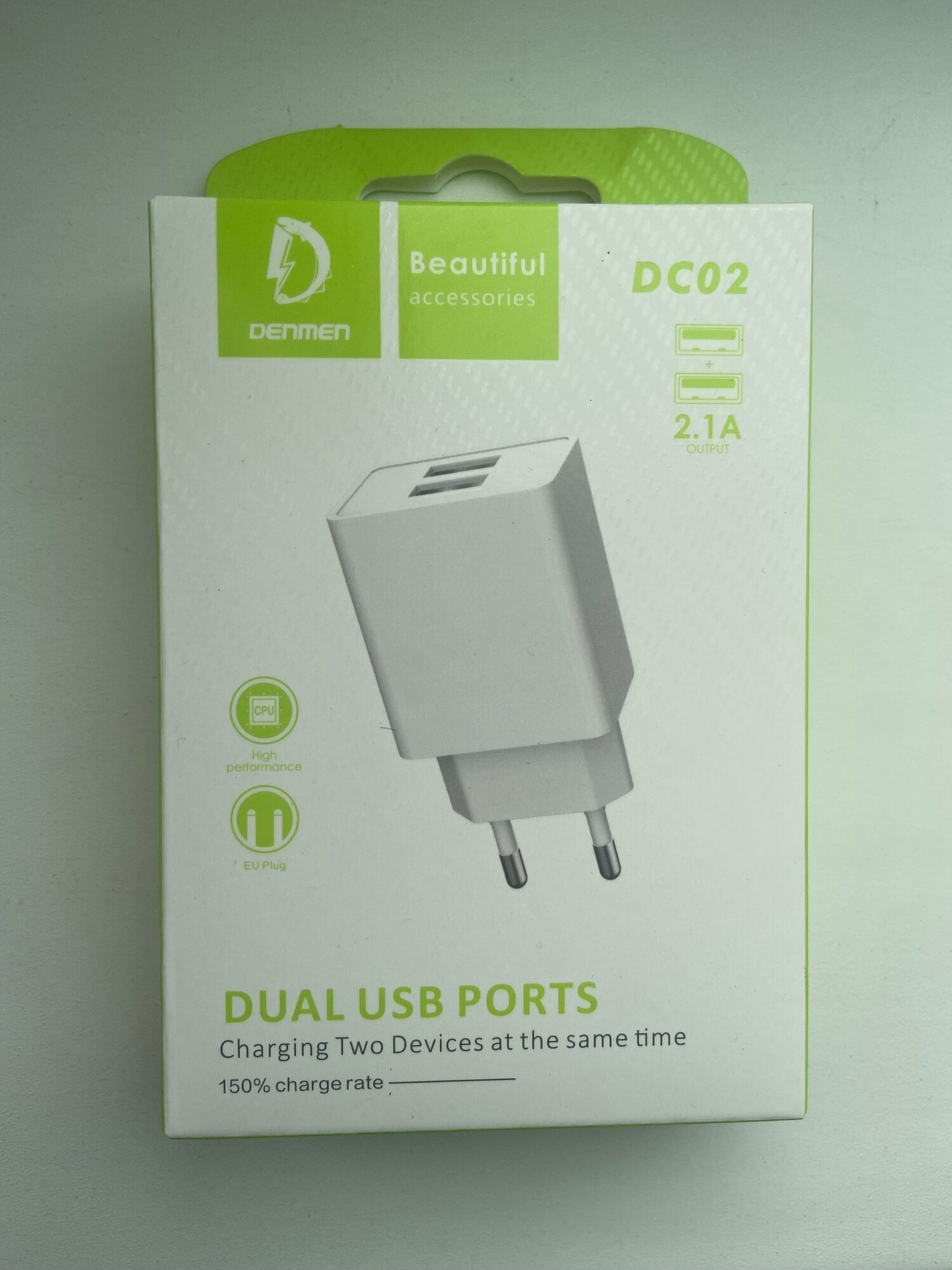 Зарядное устройство DENMEN DC02 2.1A 2USB