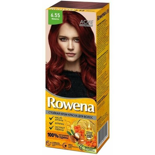 ROWENA Стойкая Крем - Краска для волос аммиачная, тон 6.55 Махагон