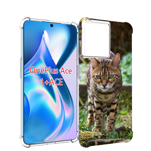 Чехол MyPads порода кошка бенгальская для OnePlus Ace задняя-панель-накладка-бампер