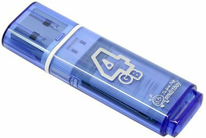 Флеш-накопитель USB 4GB Smart Buy Glossy синий