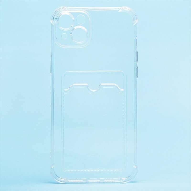 Чехол для iPhone 14 Plus силиконовый с картхолдером <прозрачный>