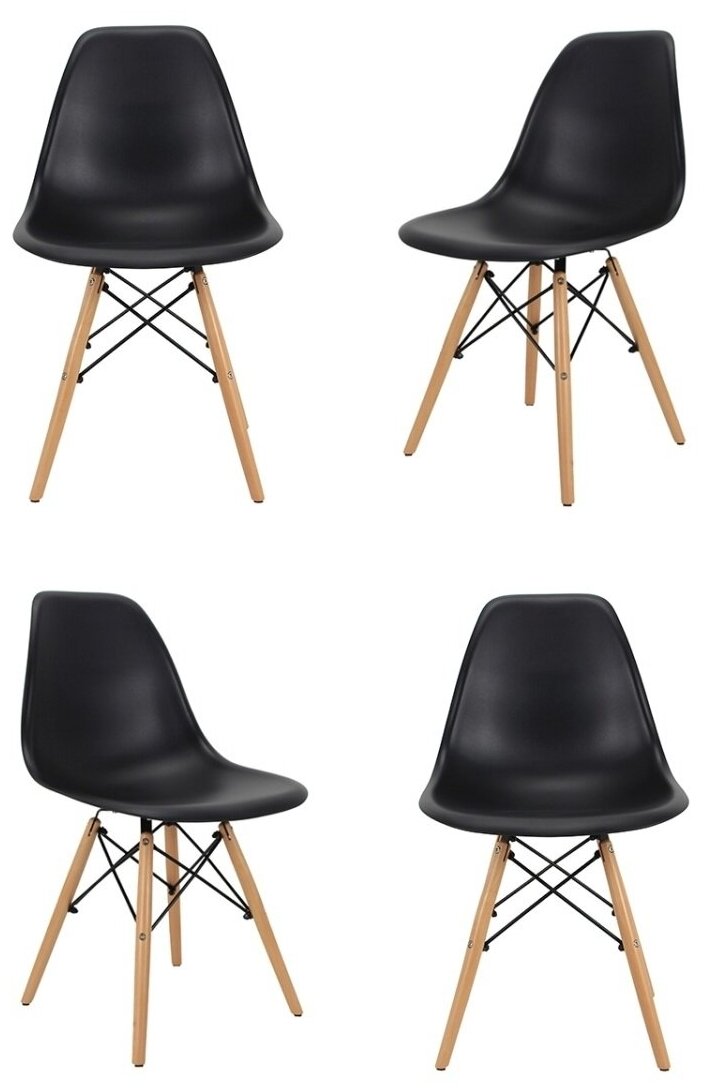 Комплект из 4-х стульев Eames чёрный