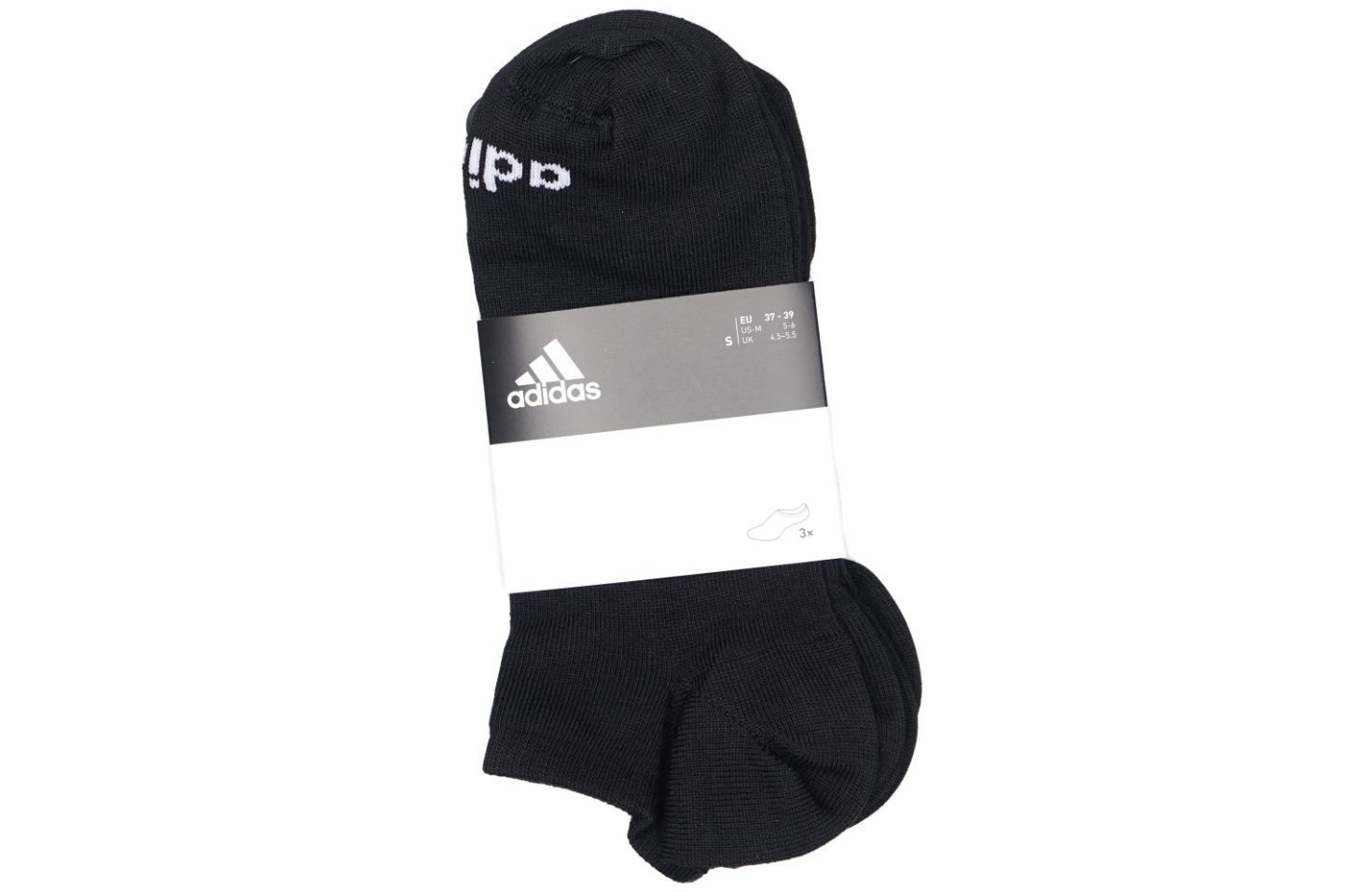 Носки adidas, комплект, 3 пары, размер S INT, черный — фото 1