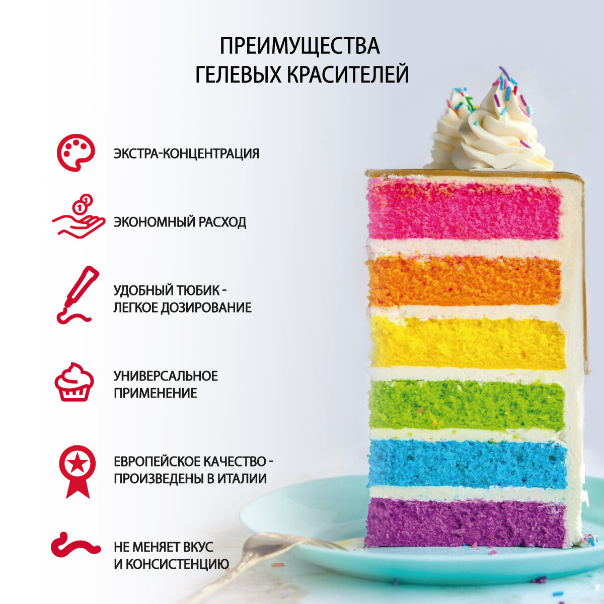 Гелевый пищевой краситель PASTEL Клубника со сливками С. Пудовъ, 20 г