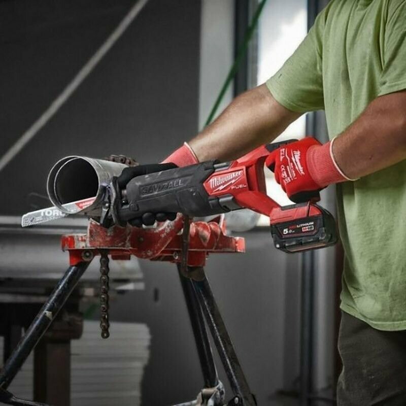 Milwaukee 4933478291 Сабельная пила аккумуляторная Milwaukee M18 FSZ-502X, 18В (2x 5Ач) - фото №8