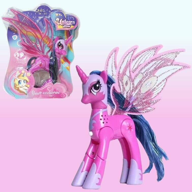 Фигурка игрушка для девочек My Little Pony ; Единорог май литл пони со светом и звуком в блистере фиолетовый
