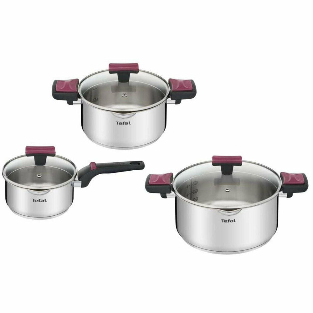 Набор кастрюль Tefal Cook&Clip G723S674 6 пр. серебристый 6 4.75 кг