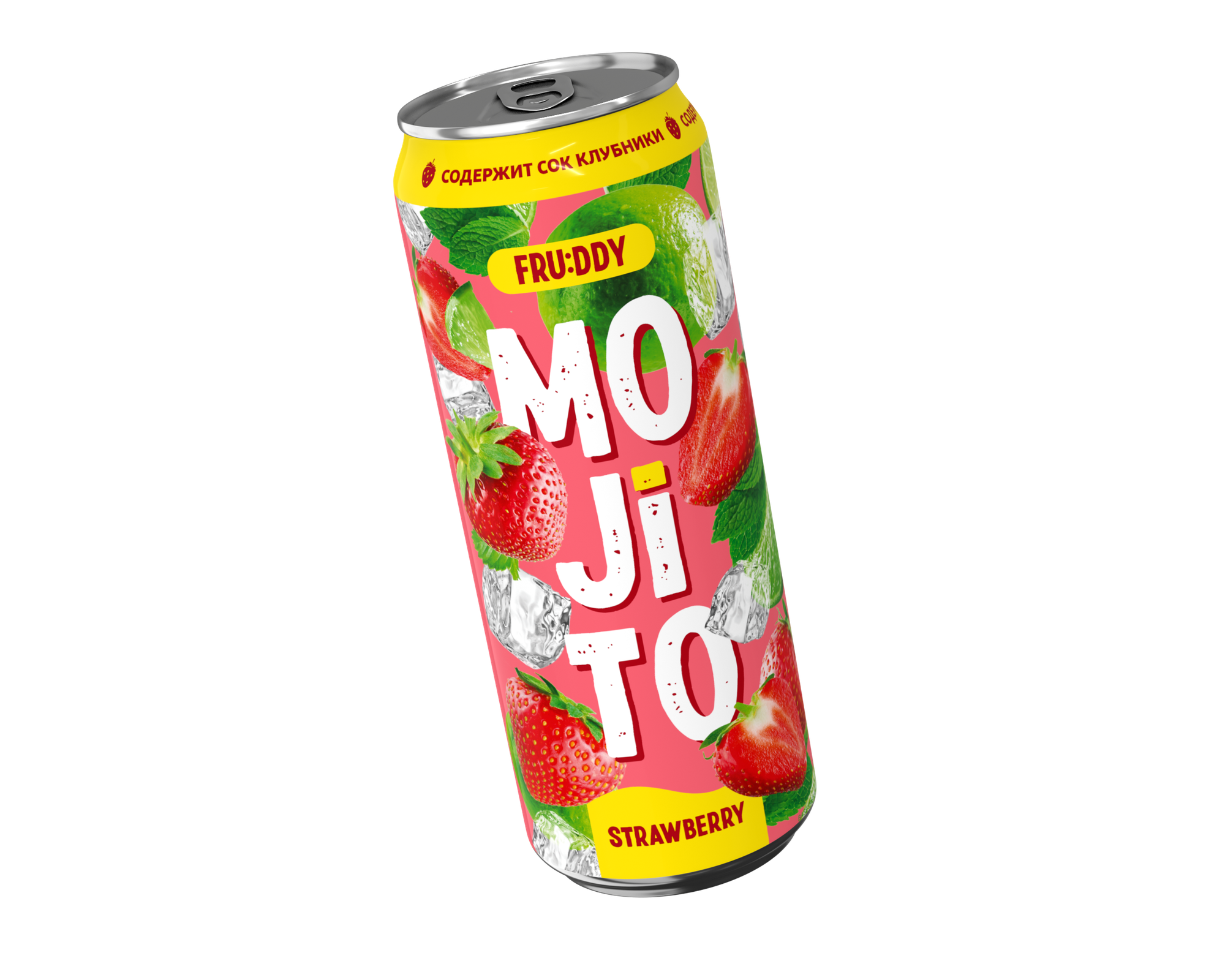 FRU: DDY MOJITO Газированный напиток с натур соком Strawberry 0,45 мл — фото 1