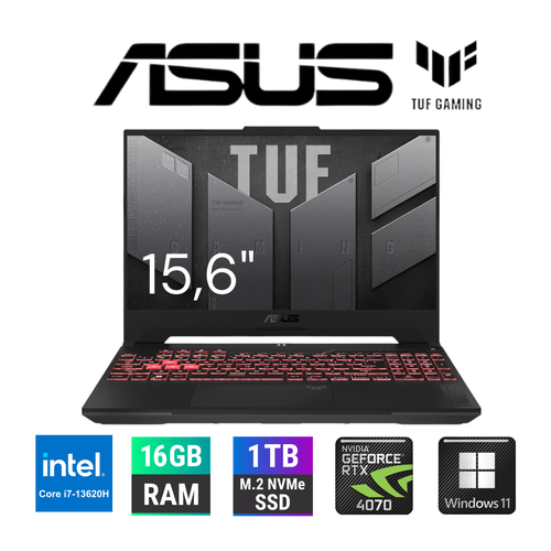 Ноутбук игровой ASUS TUF Gaming F15 156 i7-13620H RAM 16Gb 1Tb SSD RTX4070 8Gb DDR6 Windows 11 Home 140500₽