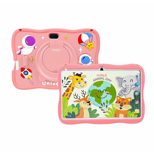 Детский планшет Планшет детский андроид, противоударный, развивающий, 8/512 ГБ, Розовый