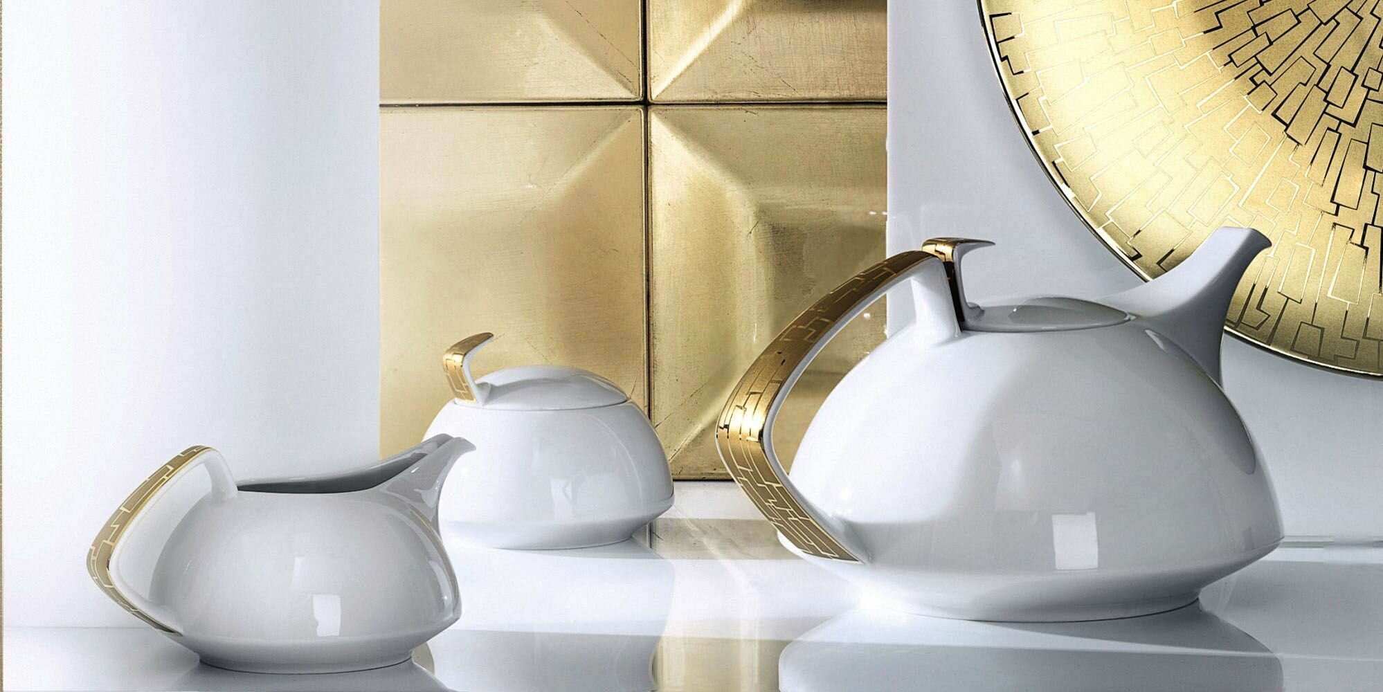 Заварочный чайник Rosenthal "TAC SKIN GOLD", 1.35л, белый — фото 1