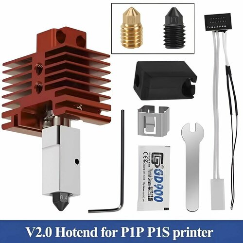 Набор хотенда v2 для Bambu Lab P1p/P1s. Хотэнд (Hotend) для 3D принтера Bambu Lab P1p и P1s