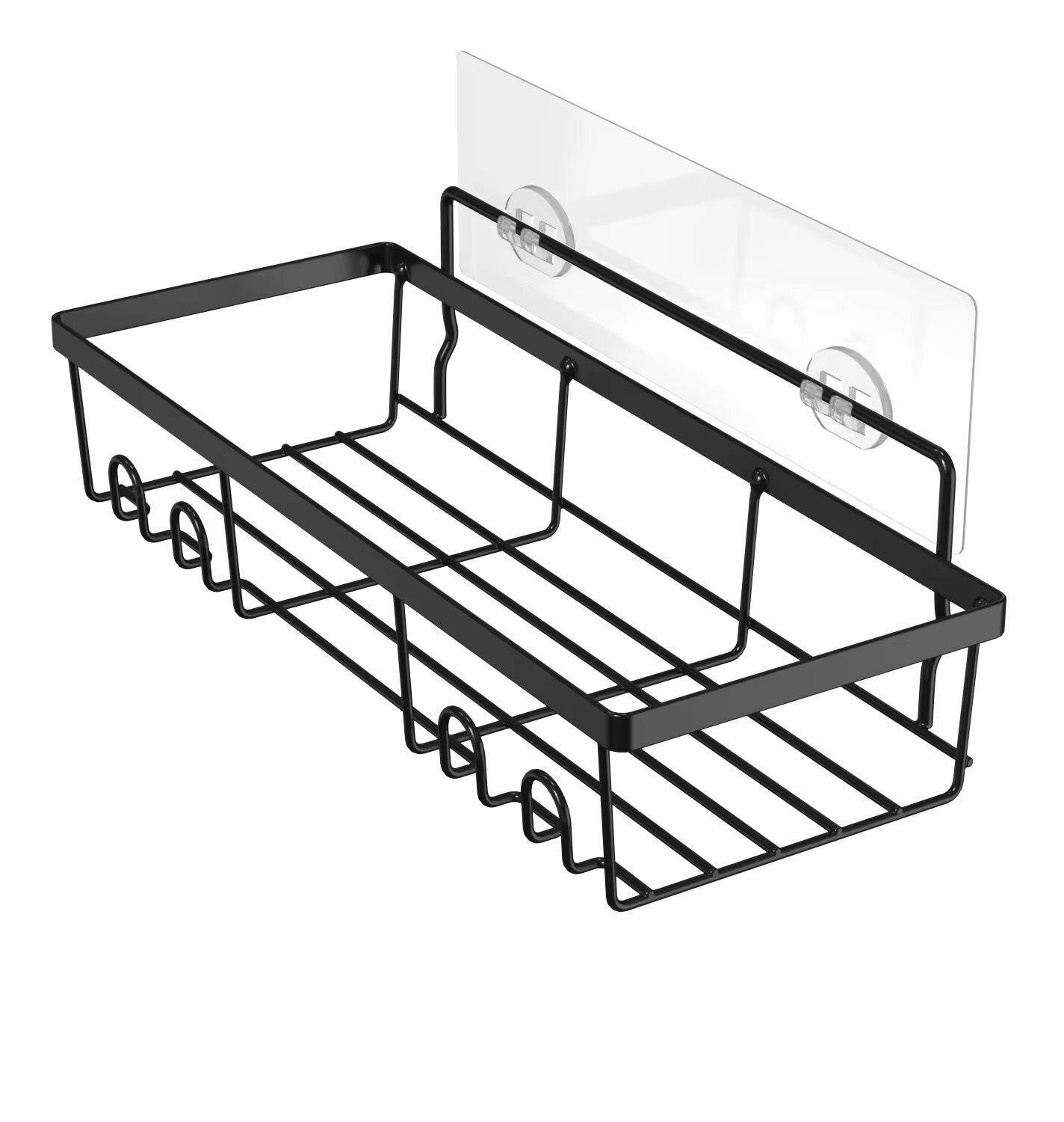 Полки для ванной комнаты прямые без сверления, полка для кухни металлическая черная, 2шт