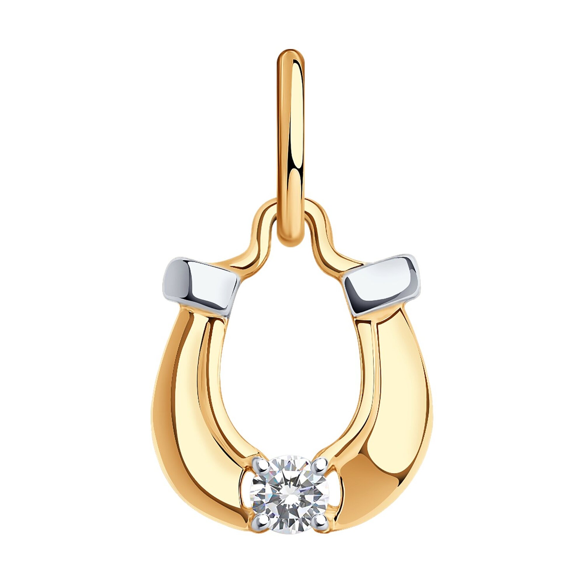 Подвеска Diamant online, красное золото, 585 проба, фианит